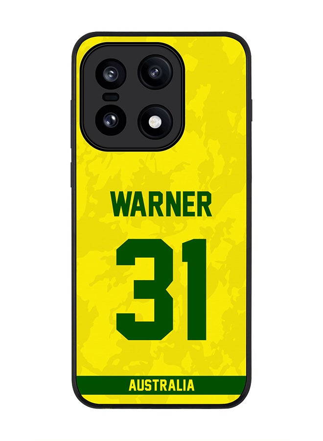 For OnePlus 15 Case,Slim fit Camera Protection, Shockproof Thin Phone cover  - Australia David Warner, Jersey No 31